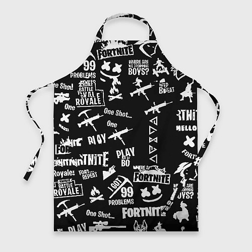 Фартук Черно белые логотипы игр / 3D-принт – фото 1