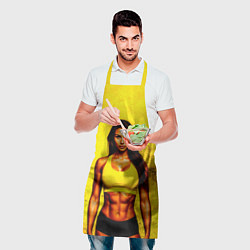 Фартук кулинарный Фитоняшка на желтом, цвет: 3D-принт — фото 2