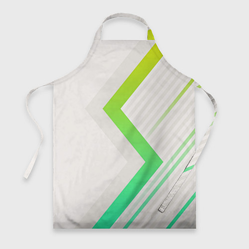 Фартук Color white line green / 3D-принт – фото 1