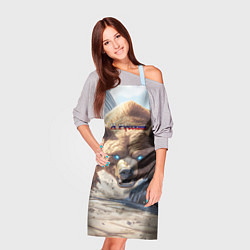 Фартук кулинарный Русский медведь наступает, цвет: 3D-принт — фото 2