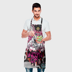 Фартук кулинарный Единорог gym, цвет: 3D-принт — фото 2