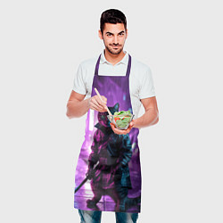 Фартук кулинарный Котик с катаной, цвет: 3D-принт — фото 2