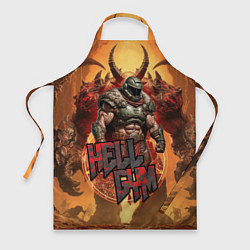 Фартук кулинарный Doom hell gym, цвет: 3D-принт