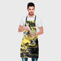 Фартук кулинарный Желтая краска на черном, цвет: 3D-принт — фото 2