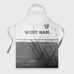 Фартук кулинарный West Ham - white gradient посередине, цвет: 3D-принт