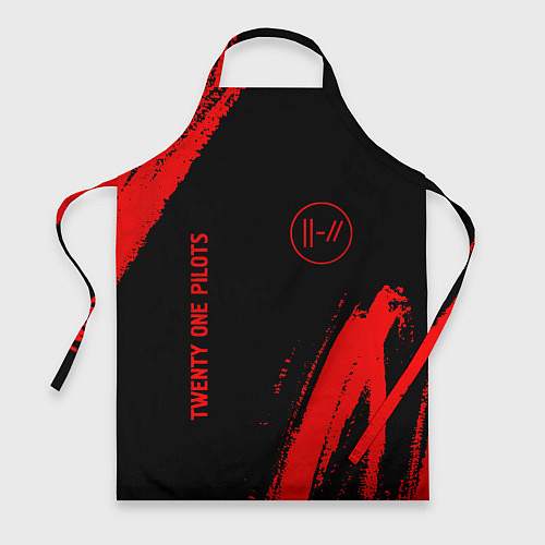 Фартук Twenty One Pilots - red gradient вертикально / 3D-принт – фото 1
