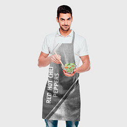 Фартук кулинарный Red Hot Chili Peppers - grey gradient вертикально, цвет: 3D-принт — фото 2