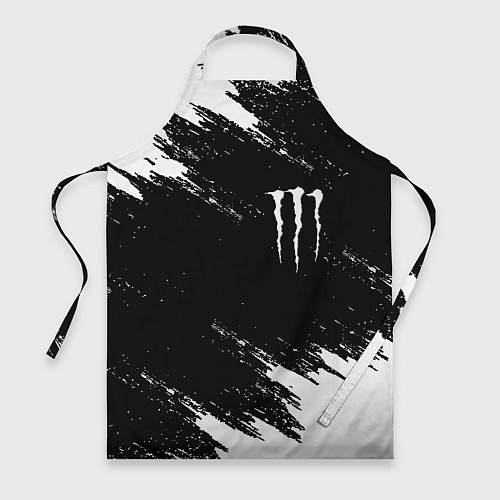 Фартук Monster energy краски штрихи белые / 3D-принт – фото 1