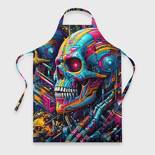 Фартук Cyber skull - pattern / 3D-принт – фото 1