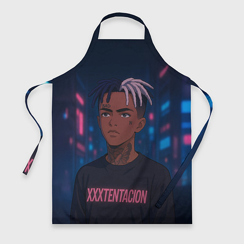 Фартук XXXTentacion - Неоновый аниме арт / 3D-принт – фото 1