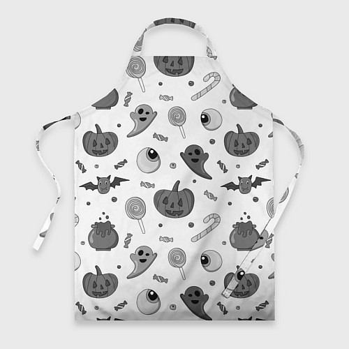 Фартук Halloween grey and white / 3D-принт – фото 1