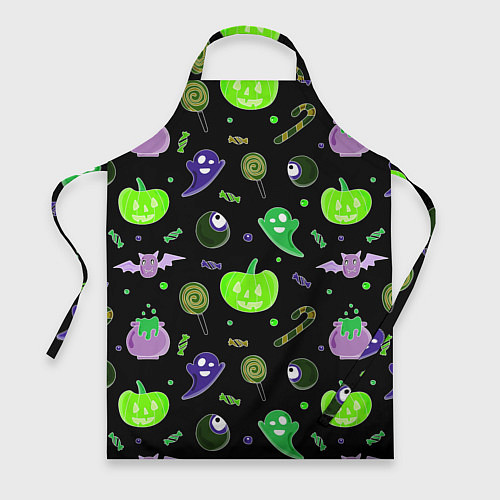 Фартук Halloween black pumpkin pattern / 3D-принт – фото 1