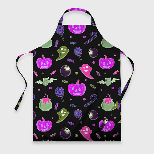 Фартук Halloween pink black pumpkin / 3D-принт – фото 1