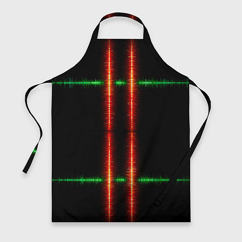 Фартук Color black green red lines / 3D-принт – фото 1