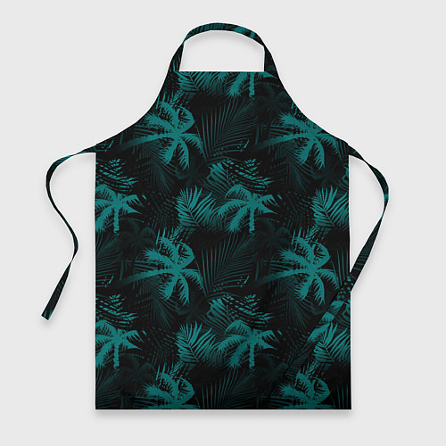 Фартук Palm light blue dark / 3D-принт – фото 1