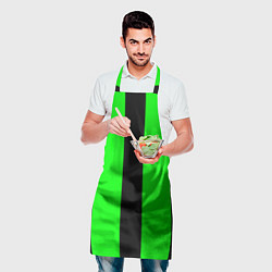 Фартук кулинарный Color green black line, цвет: 3D-принт — фото 2