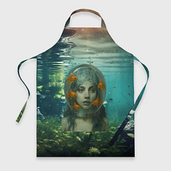 Фартук кулинарный Леди Гага под водой в аквариуме, цвет: 3D-принт
