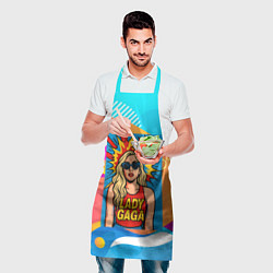Фартук кулинарный Леди Гага в стиле комиксов, цвет: 3D-принт — фото 2