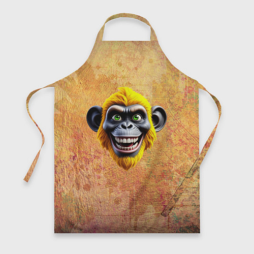 Фартук Желтая сумасшедшая обезьяна / 3D-принт – фото 1