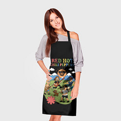 Фартук кулинарный Red Hot Chili Peppers, мультяшный стиль, цвет: 3D-принт — фото 2