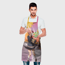 Фартук кулинарный Сиратори Айра Дандадан с щенком, цвет: 3D-принт — фото 2