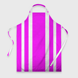 Фартук кулинарный Color white pink stripes, цвет: 3D-принт