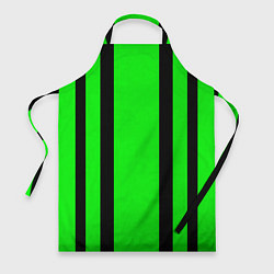 Фартук кулинарный Color black and green stripes, цвет: 3D-принт