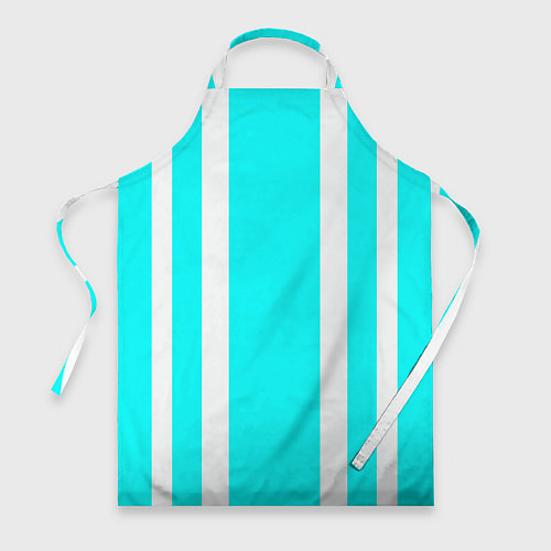Фартук Color blue white stripes / 3D-принт – фото 1