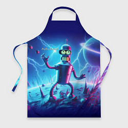 Фартук кулинарный Bender on neon planet - ai art fantasy, цвет: 3D-принт