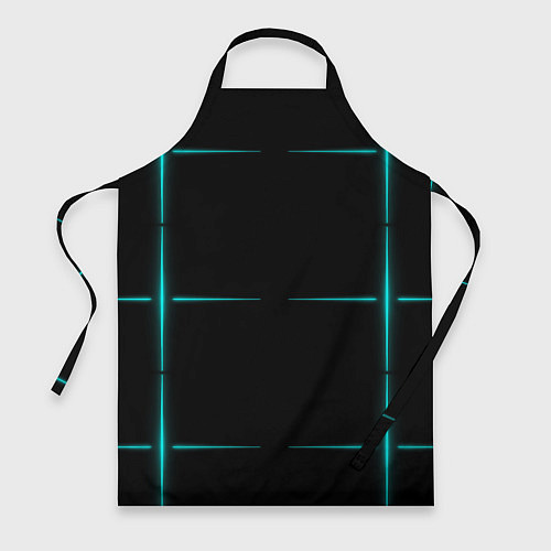 Фартук Color black blue stripes / 3D-принт – фото 1