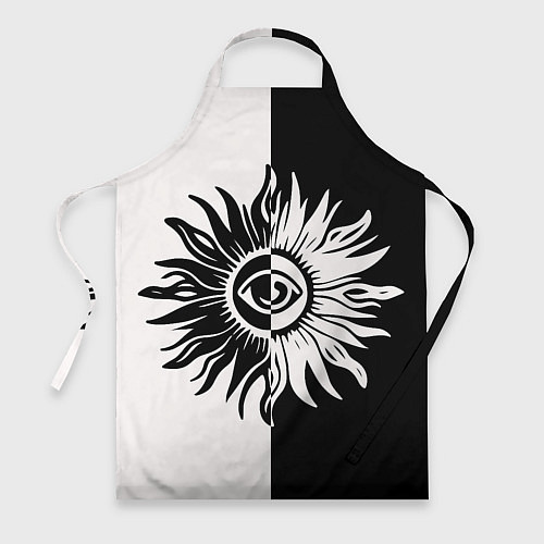 Фартук Солнце черно-белое / 3D-принт – фото 1