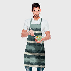 Фартук кулинарный Полосы зигзагообразные зеленые, цвет: 3D-принт — фото 2