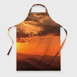 Фартук кулинарный Закат на перевале актопрак, цвет: 3D-принт