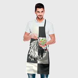 Фартук кулинарный Девушка с дредами на темно-зеленом, цвет: 3D-принт — фото 2