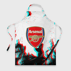 Фартук кулинарный Arsenal огонь глитч, цвет: 3D-принт