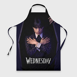 Фартук кулинарный Уэнсдей в гробу и вещь Wednesday, цвет: 3D-принт