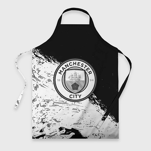 Фартук Манчестер сити черно белые краски / 3D-принт – фото 1