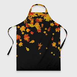 Фартук кулинарный Осенние листья на черном, цвет: 3D-принт