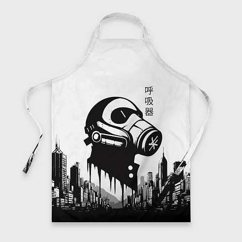 Фартук Respirator in metropolis - hieroglyphs / 3D-принт – фото 1