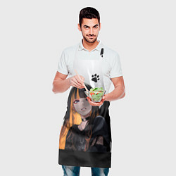 Фартук кулинарный Девушка и кот, цвет: 3D-принт — фото 2