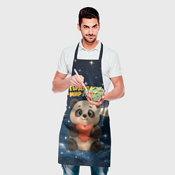 Фартук кулинарный Ты делаешь мир лучше - панда с сердечком, цвет: 3D-принт — фото 2