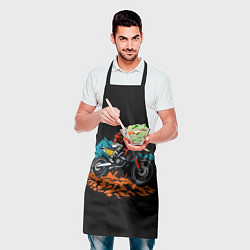 Фартук кулинарный Motocross and mountains, цвет: 3D-принт — фото 2