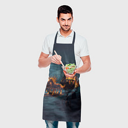 Фартук кулинарный Призраки в горящей конной повозке, цвет: 3D-принт — фото 2
