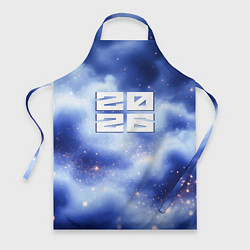 Фартук кулинарный 2026 сине-голубая дымка, цвет: 3D-принт