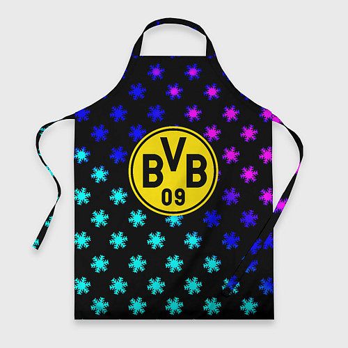 Фартук Borussia неоновые снежинки / 3D-принт – фото 1