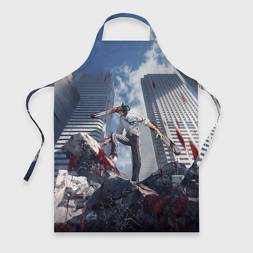Фартук Denji in city Chainsaw man / 3D-принт – фото 1