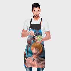 Фартук кулинарный Дэндзи и Макима из Человек бензопила, цвет: 3D-принт — фото 2