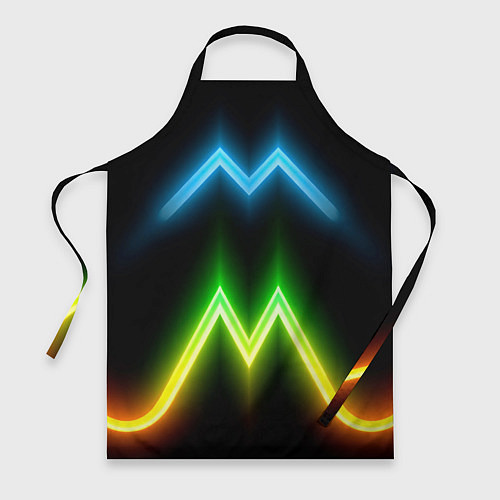 Фартук Neon multicolored lines / 3D-принт – фото 1