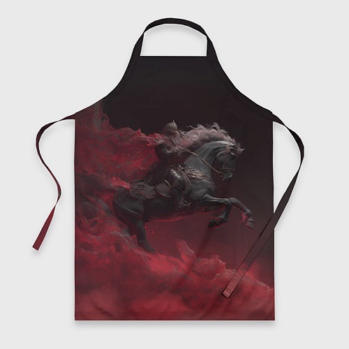 Фартук Черная лошадь в красном тумане / 3D-принт – фото 1