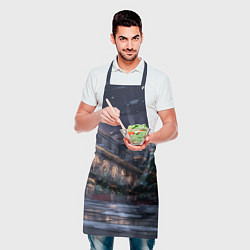 Фартук кулинарный Новогодняя Московская ночь, цвет: 3D-принт — фото 2